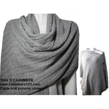 Kaschmir Kabel Poncho Wrap